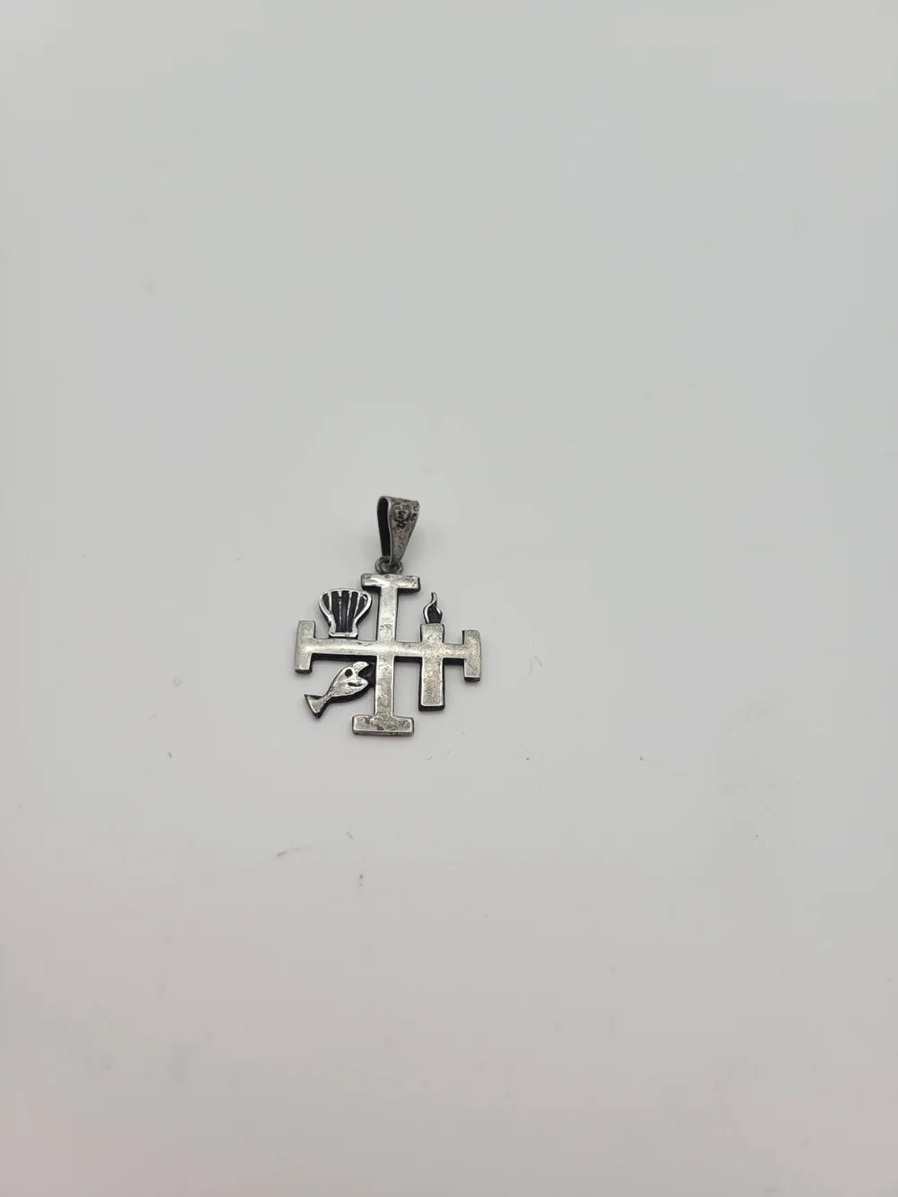 Sterling Silver Stunning Catholic Crucifi Holy Cross Pectoral Jerusalem Pendant